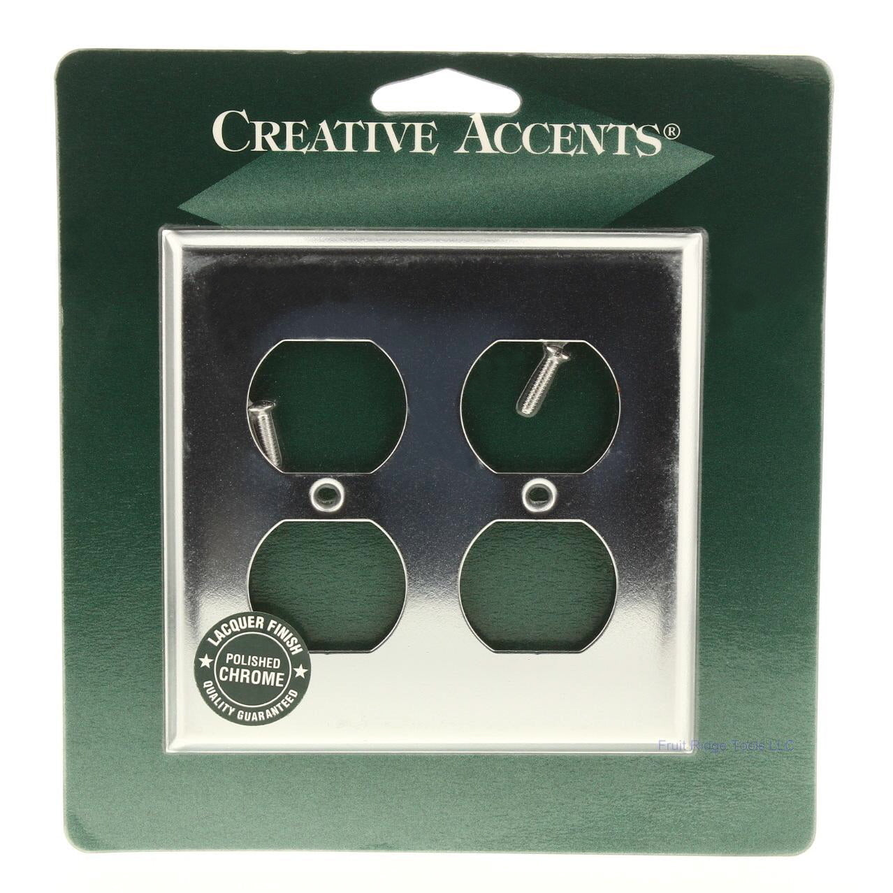 Creative Accents 9CS118 Chrome 2-Gang Standard Duplex Outlet Wallplate Cover