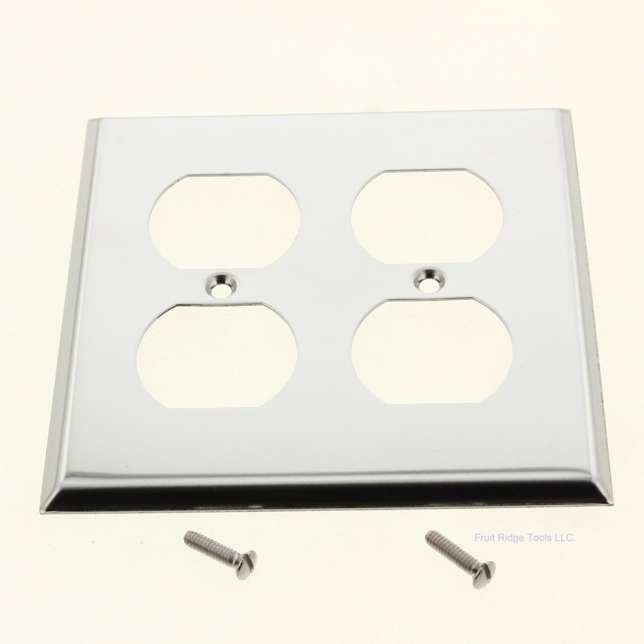Creative Accents 9CS118 Chrome 2-Gang Standard Duplex Outlet Wallplate Cover