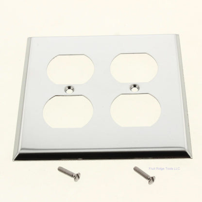 Creative Accents 9CS118 Chrome 2-Gang Standard Duplex Outlet Wallplate Cover