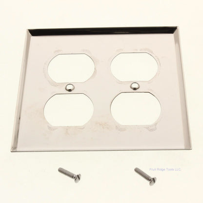 Creative Accents 9CS118 Chrome 2-Gang Standard Duplex Outlet Wallplate Cover