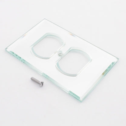 Creative Accents 9MC108 Glass Mirror 1-Gang Duplex Outlet Wallplate Cover Plate