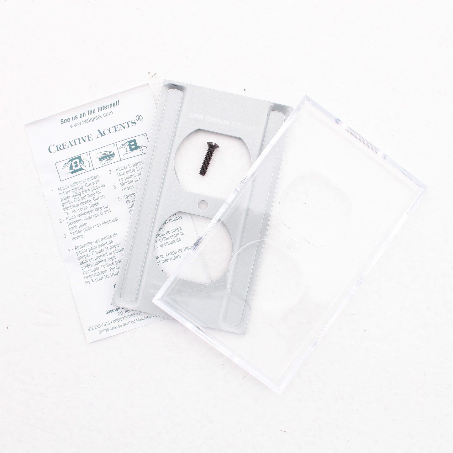 Creative Accents 9WW108 Clear 1-Gang Duplex Outlet Plastic Wallplate Standard