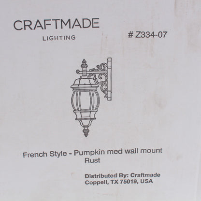 Craftmade Z334-RT French Style Outdoor Wall Mount 3-Sconce Lighting Rust 8"x24"