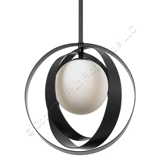 Crystorama 6461-MK Arlo 1-Light Matte Black Mini Chandelier 14" x 12"