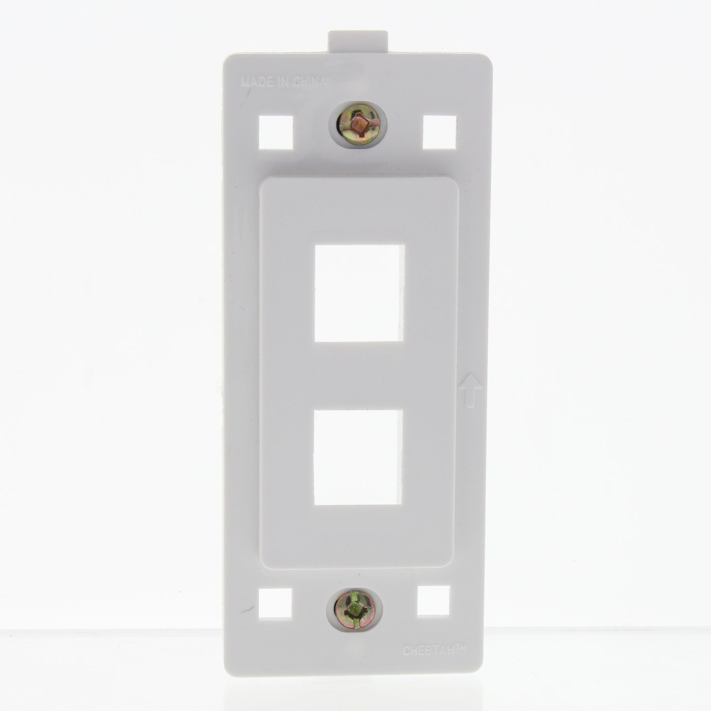 Cheetah 5010C-C0W White 2-Port Keystone Jack Wallplate Insert 1-Gang