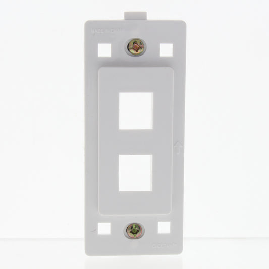 Cheetah 5010C-C0W White 2-Port Keystone Jack Wallplate Insert 1-Gang