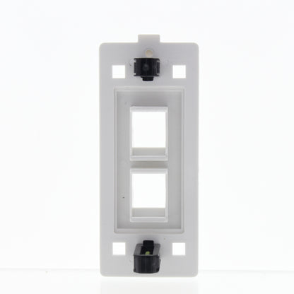 Cheetah 5010C-C0W White 2-Port Keystone Jack Wallplate Insert 1-Gang