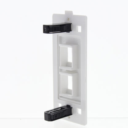 Cheetah 5010C-C0W White 2-Port Keystone Jack Wallplate Insert 1-Gang