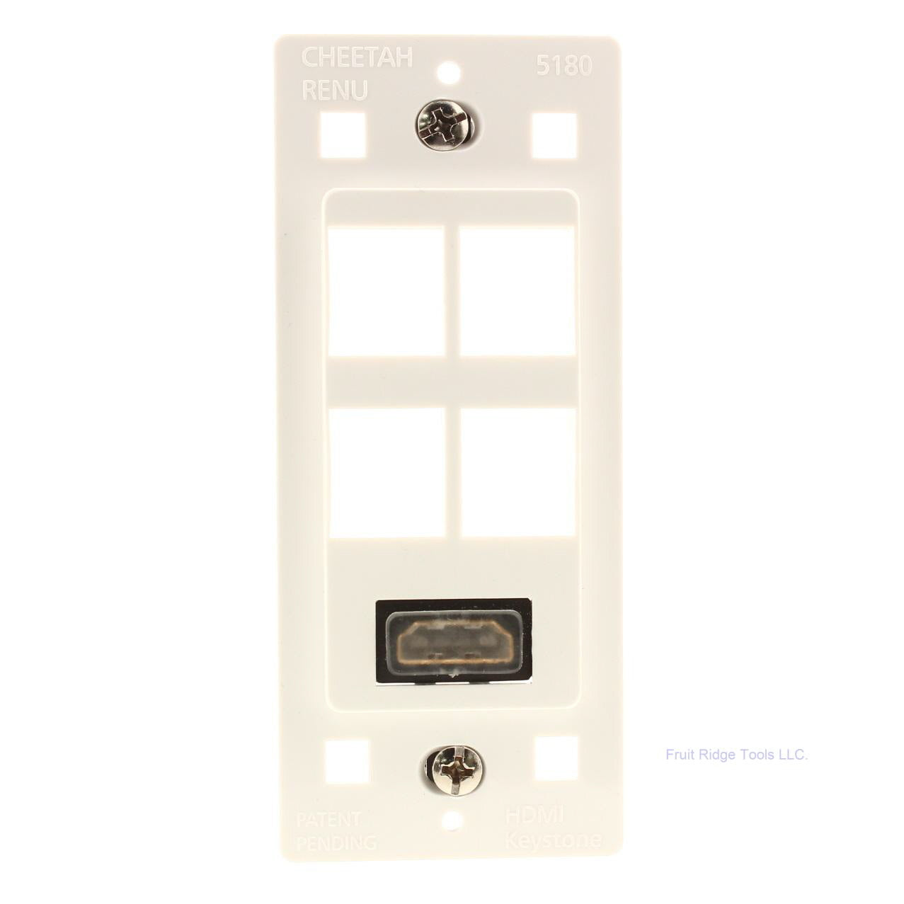 Cheetah White 4-Port Wallplate Decorator Insert with HDMI Port Bulk 5180-W