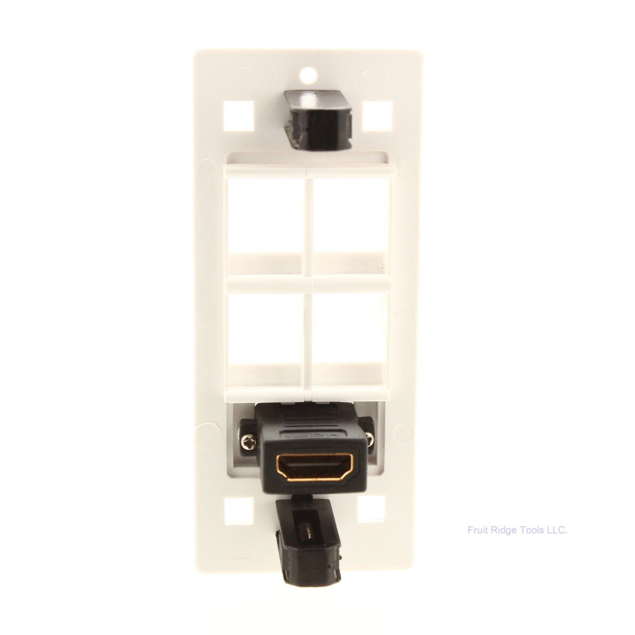 Cheetah White 4-Port Wallplate Decorator Insert with HDMI Port Bulk 5180-W