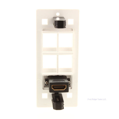 Cheetah White 4-Port Wallplate Decorator Insert with HDMI Port Bulk 5180-W
