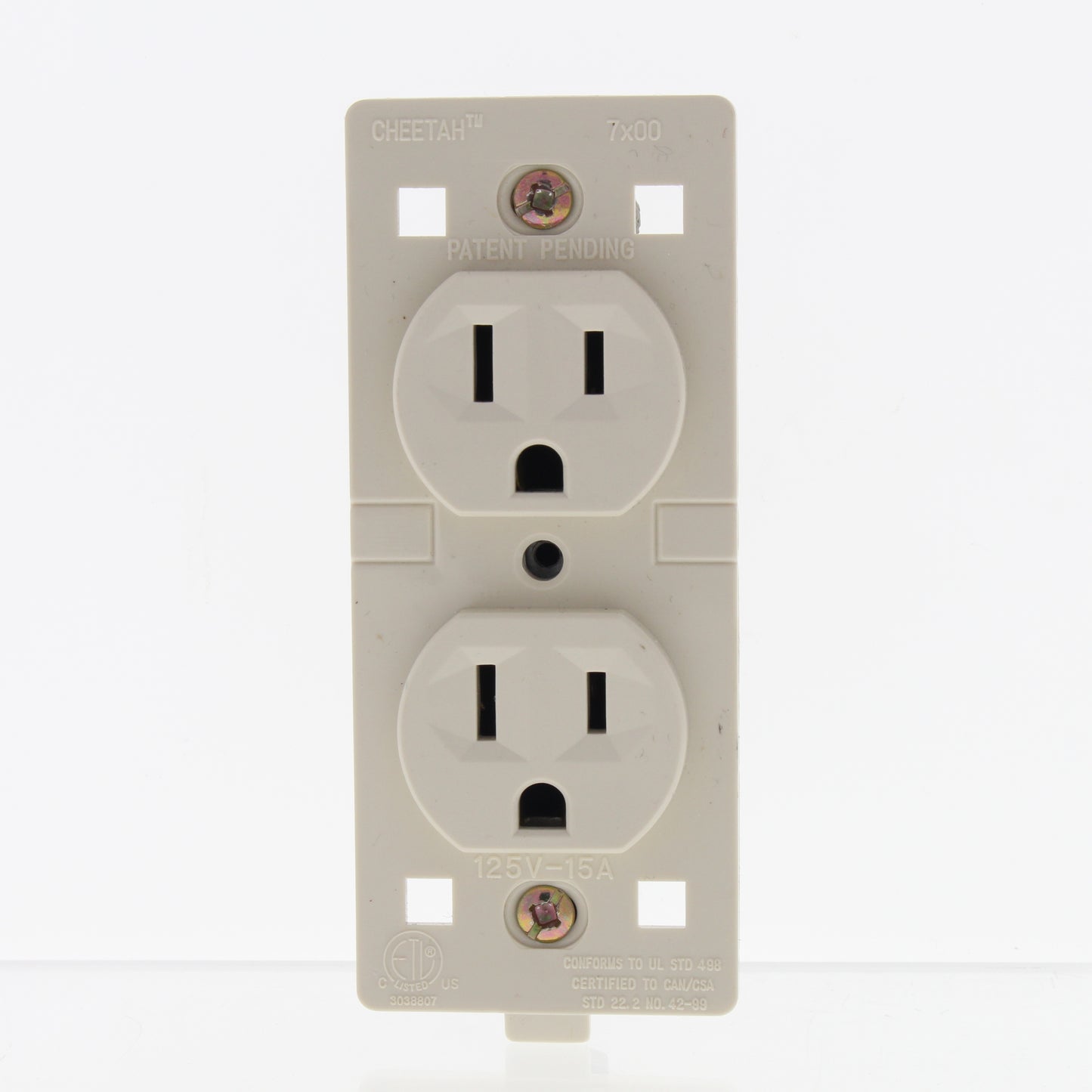 Cheetah Ivory Outlet Duplex Receptacle 15A 125V