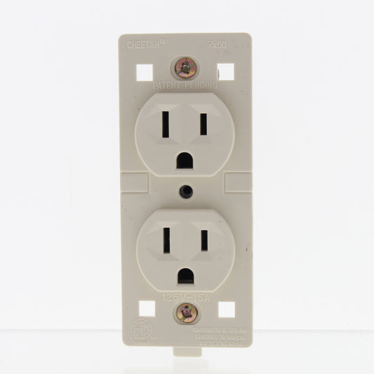 Cheetah Ivory Outlet Duplex Receptacle 15A 125V