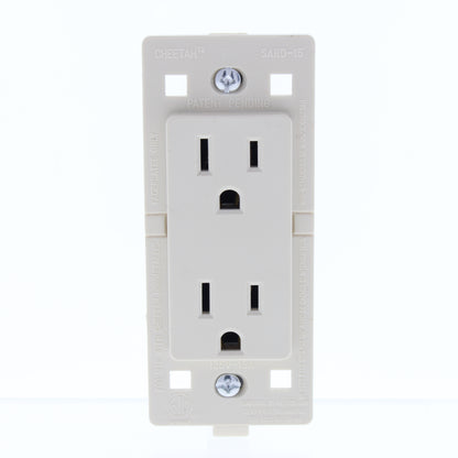 Cheetah 7020-CT Snap-In White Outlet Receptacle 15A 125V