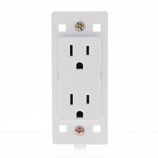 Cheetah White Outlet Receptacle 15A 125V 7020-CW