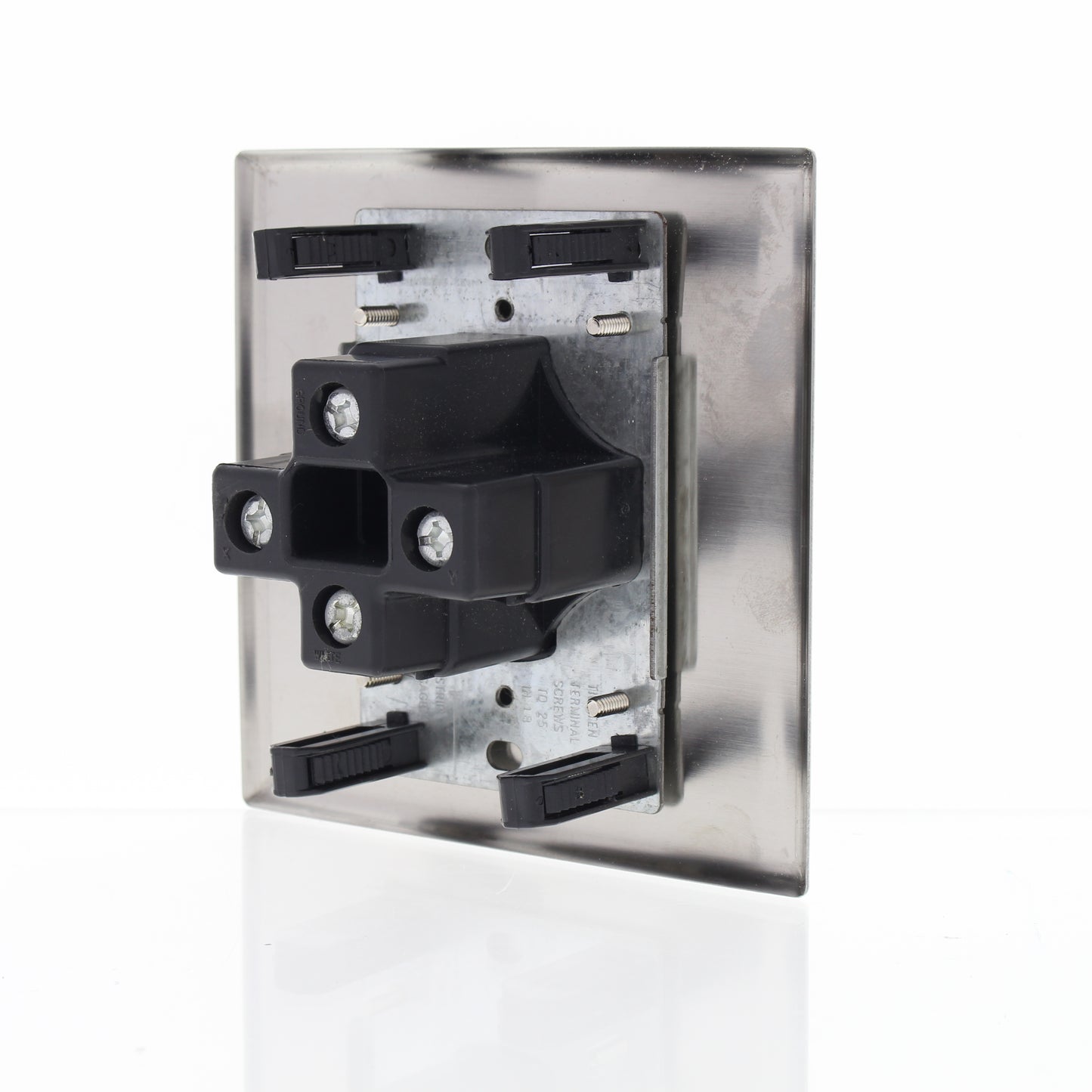 Cheetah Black 30AMP Dryer Outlet Receptacle with Stainless Steel Wallplate 7060
