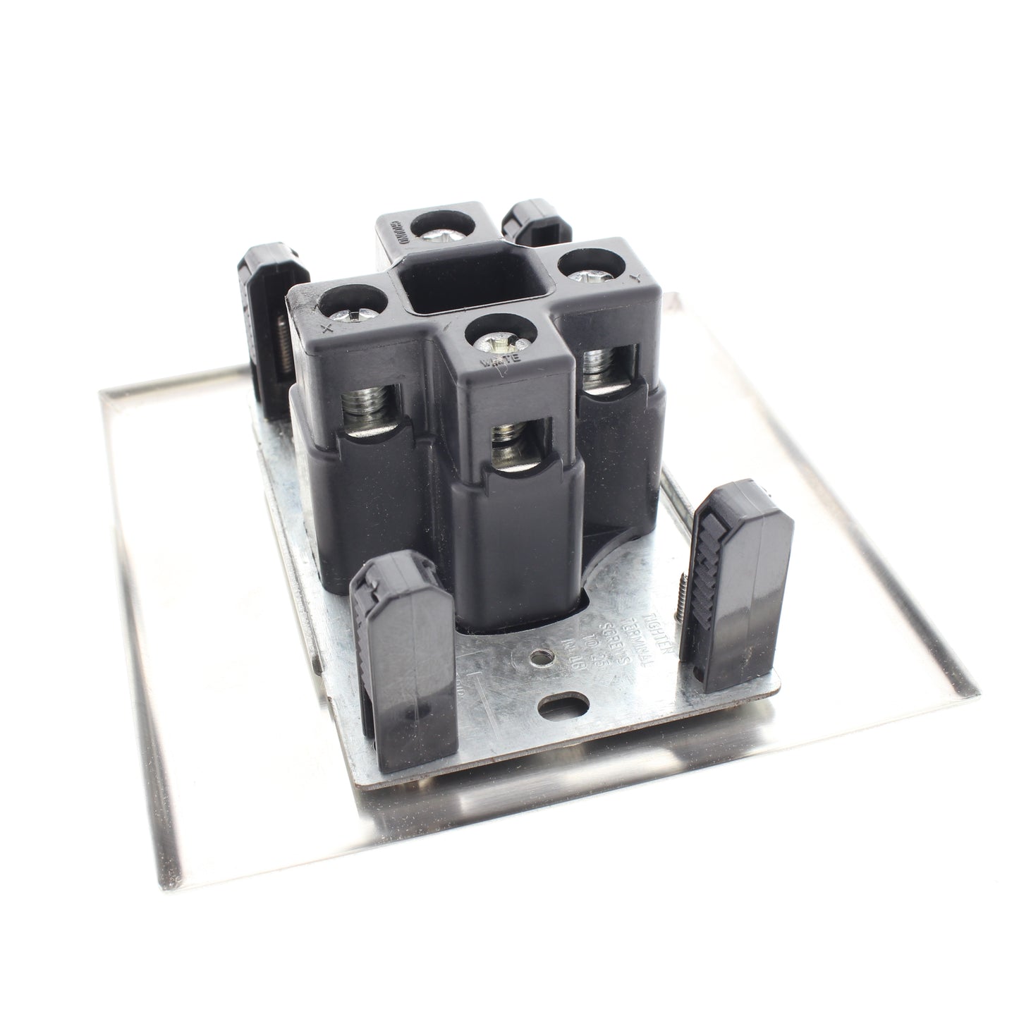 Cheetah Black 30AMP Dryer Outlet Receptacle with Stainless Steel Wallplate 7060