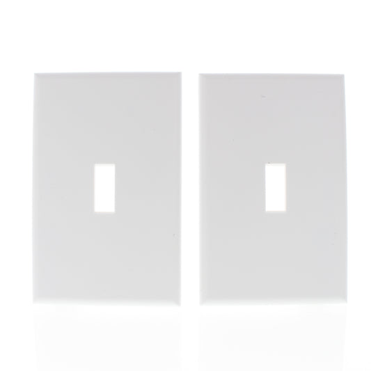 2 Pack- Cheetah White 1-Gang Toggle Switch Cover Plastic Wallplates 9000-W