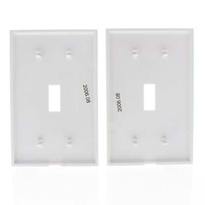 2 Pack- Cheetah White 1-Gang Toggle Switch Cover Plastic Wallplates 9000-W