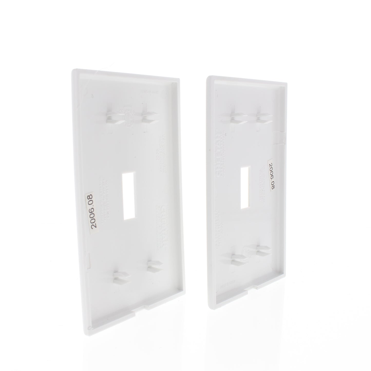 2 Pack- Cheetah White 1-Gang Toggle Switch Cover Plastic Wallplates 9000-W