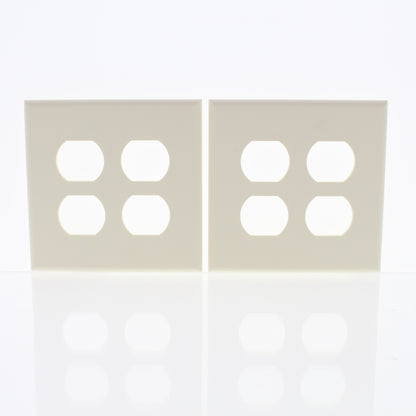 2-Pack Cheetah Almond 2-Gang Outlet Duplex Receptacle Cover Wallplates 9090-A