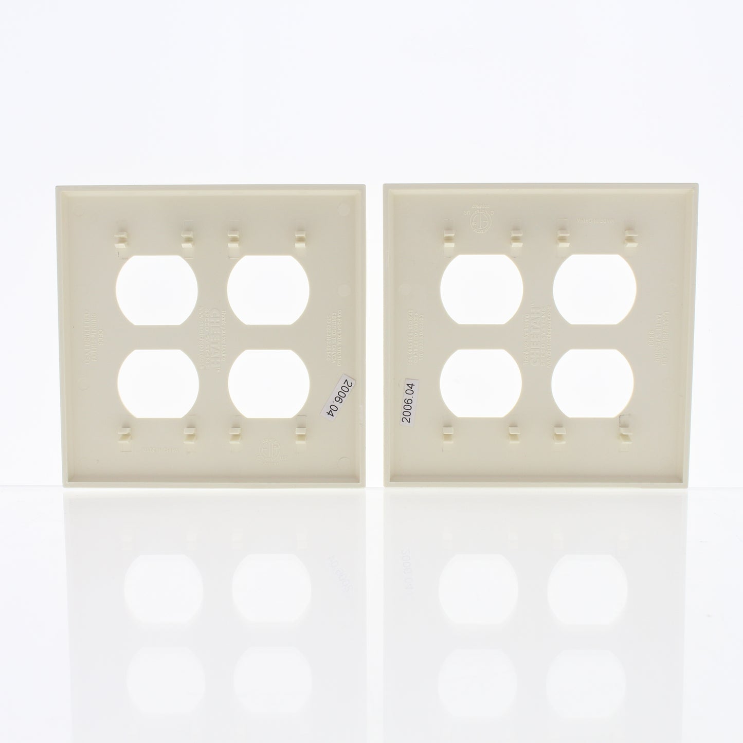 2-Pack Cheetah Almond 2-Gang Outlet Duplex Receptacle Cover Wallplates 9090-A