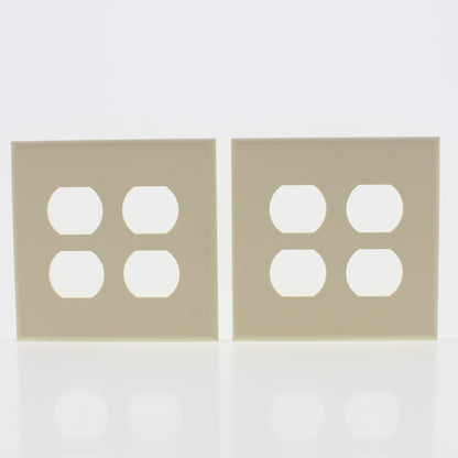 2-Pack Cheetah Ivory 2-Gang Outlet Duplex Receptacle Cover Wallplates 9090-I
