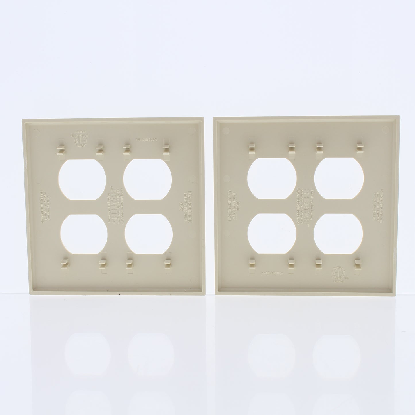 2-Pack Cheetah Ivory 2-Gang Outlet Duplex Receptacle Cover Wallplates 9090-I