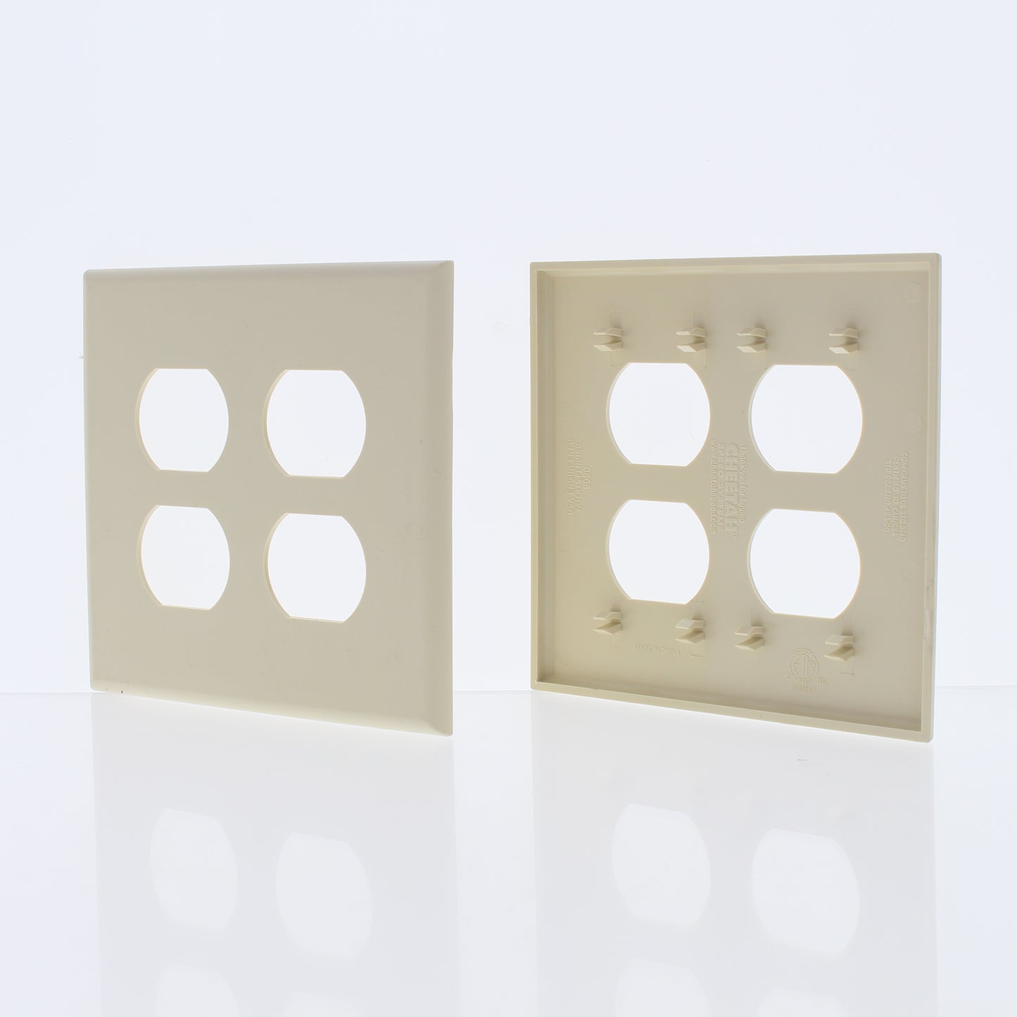 2-Pack Cheetah Ivory 2-Gang Outlet Duplex Receptacle Cover Wallplates 9090-I