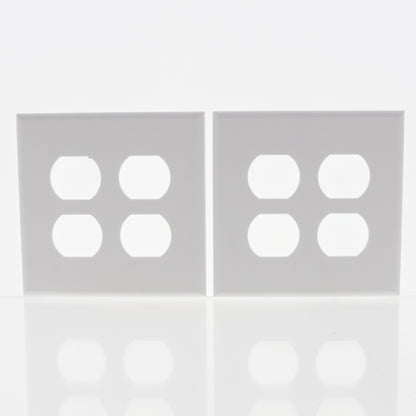 Cheetah 9090-W White 2-Gang Outlet Duplex Receptacle Cover Wallplates 2-Pack
