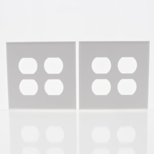Cheetah 9090-W White 2-Gang Outlet Duplex Receptacle Cover Wallplates 2-Pack