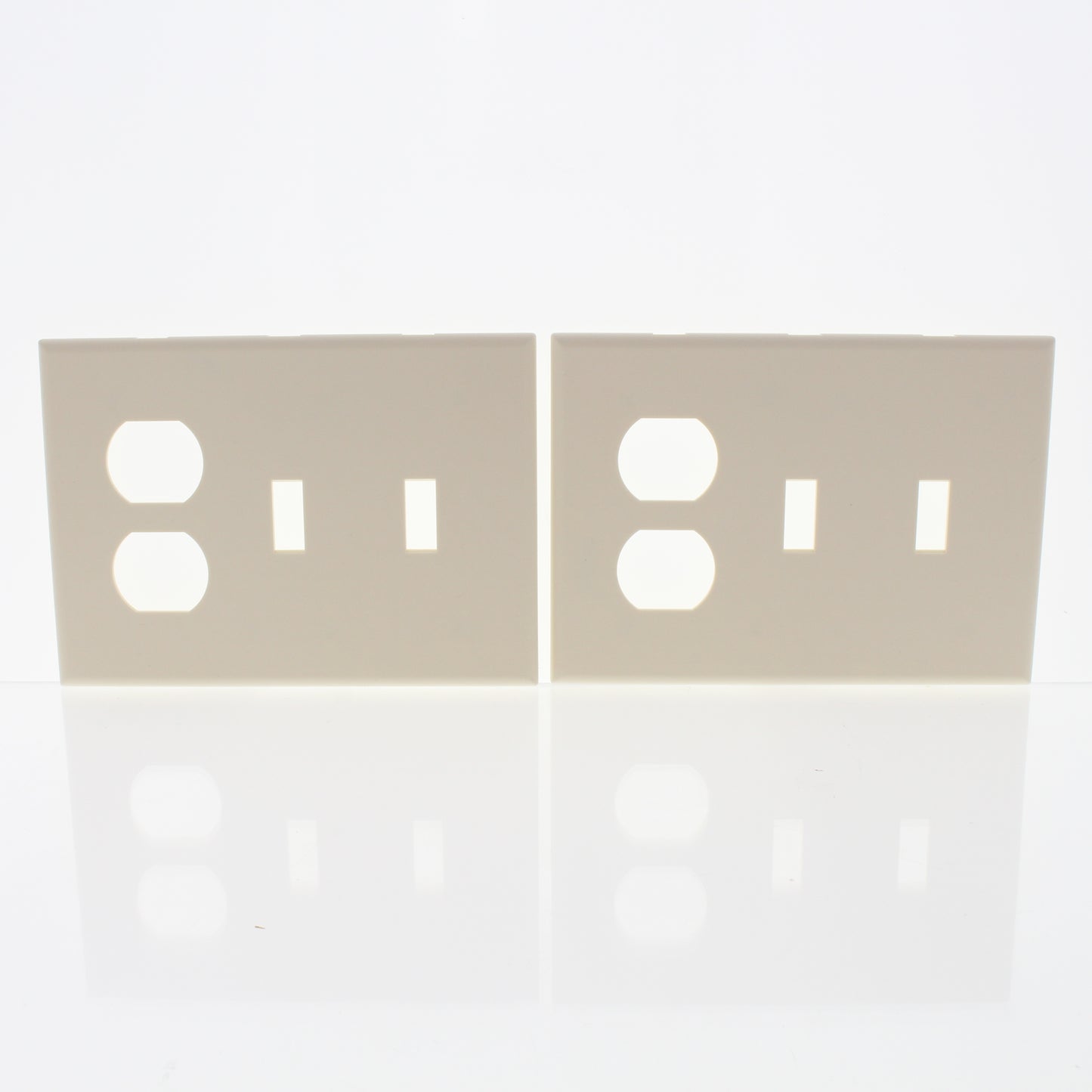 Cheetah 9160-LA Light Almond 3-Gang Toggle Switch Duplex Receptacle Cover 2pcs