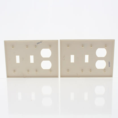 Cheetah 9160-LA Light Almond 3-Gang Toggle Switch Duplex Receptacle Cover 2pcs