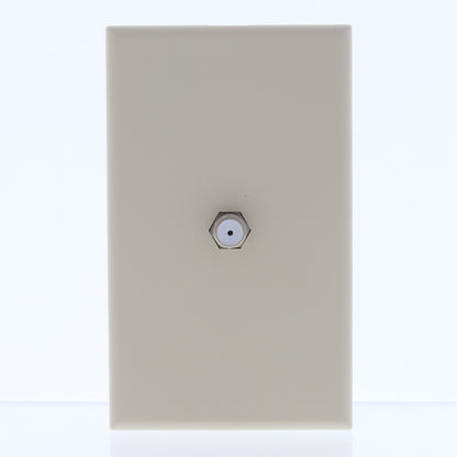 Cheetah Ivory Coax Wall Plate Jack Single Coaxial Cable Outlet Cover CH281-I