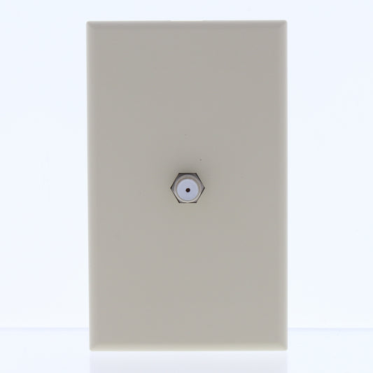 Cheetah Ivory Coax Wall Plate Jack Single Coaxial Cable Outlet Cover CH281-I