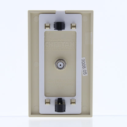Cheetah Ivory Coax Wall Plate Jack Single Coaxial Cable Outlet Cover CH281-I