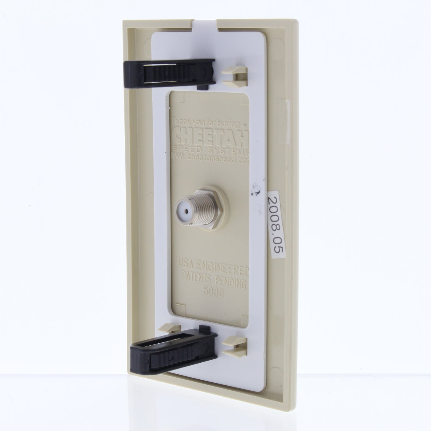 Cheetah Ivory Coax Wall Plate Jack Single Coaxial Cable Outlet Cover CH281-I