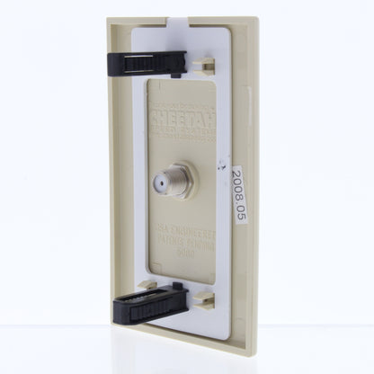 Cheetah Ivory Coax Wall Plate Jack Single Coaxial Cable Outlet Cover CH281-I