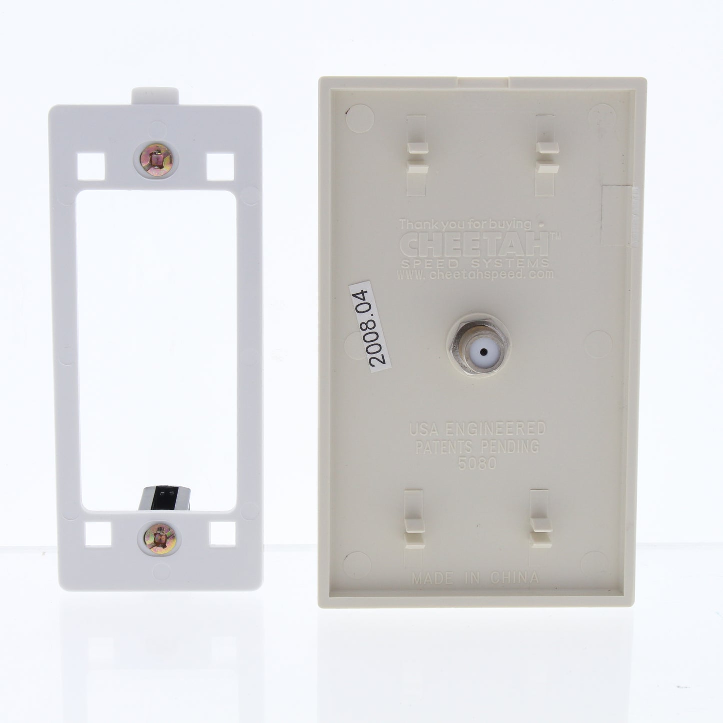 Cheetah CH281-T Light Almond Coaxial Cable Outlet Cover Wall Plate Single Jack