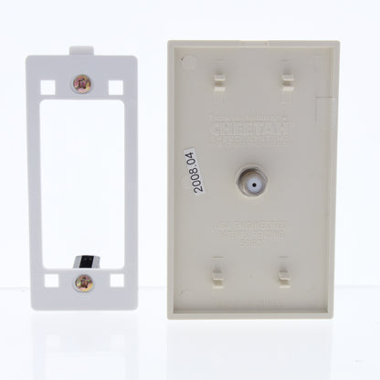 Cheetah CH281-T Light Almond Coaxial Cable Outlet Cover Wall Plate Single Jack