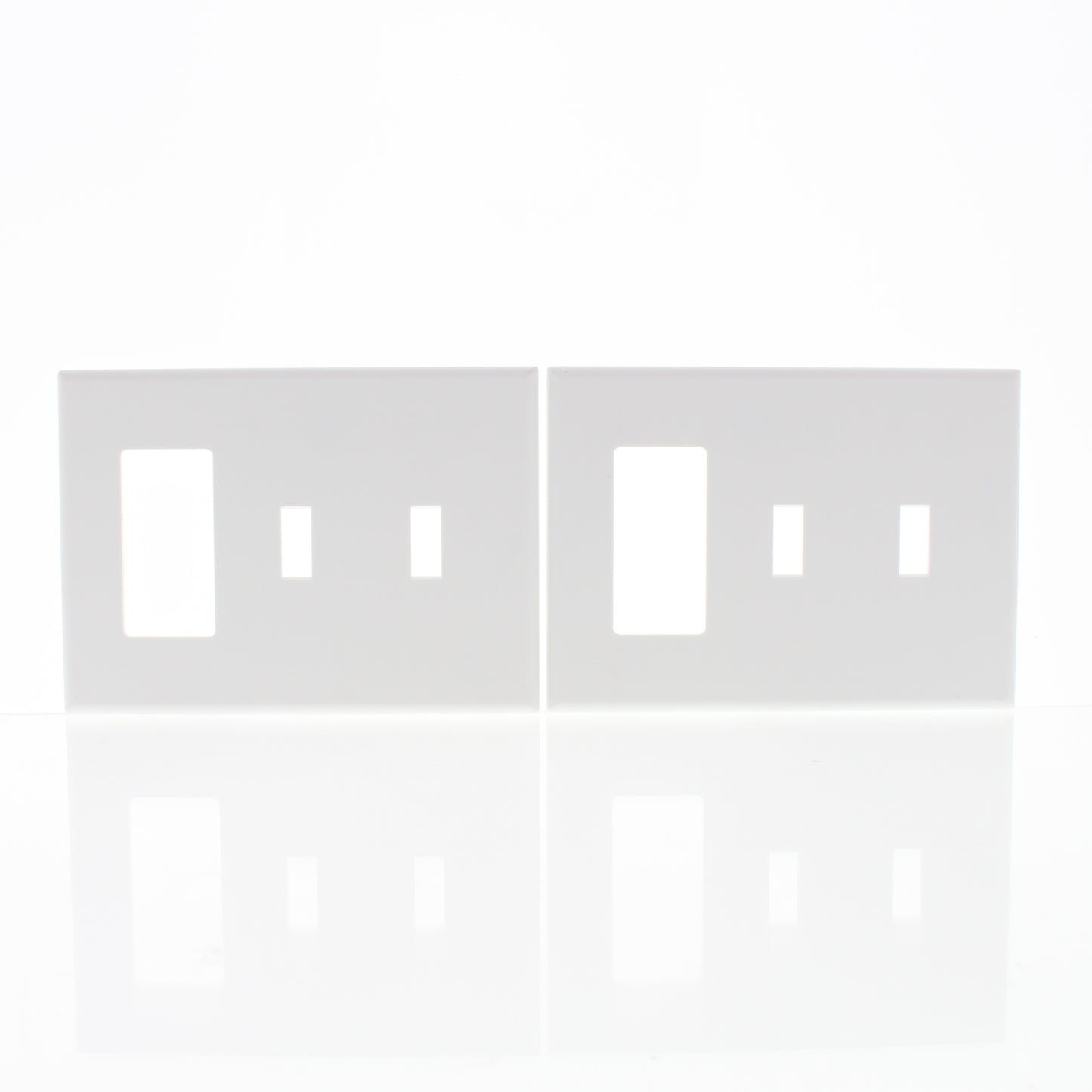 Cheetah P226C-C0W White 3-Gang Combination Switch Cover Plastic Wallplate 2pcs