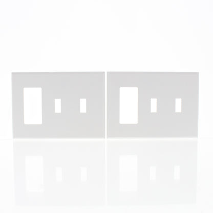 Cheetah P226C-C0W White 3-Gang Combination Switch Cover Plastic Wallplate 2pcs