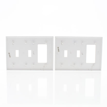 Cheetah P226C-C0W White 3-Gang Combination Switch Cover Plastic Wallplate 2pcs