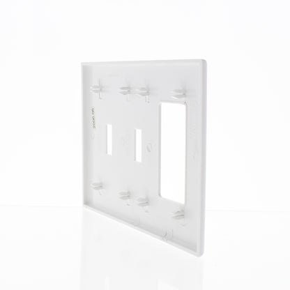 Cheetah P226C-C0W White 3-Gang Combination Switch Cover Plastic Wallplate 2pcs