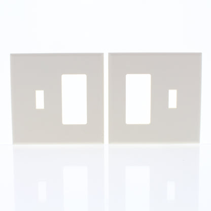 Cheetah P826C-C0T Light Almond Toggle Decorator Snap-In Screwless Wallplate 2pcs