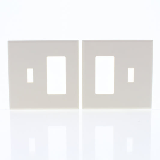 Cheetah P826C-C0T Light Almond Toggle Decorator Snap-In Screwless Wallplate 2pcs