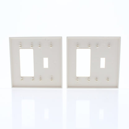 Cheetah P826C-C0T Light Almond Toggle Decorator Snap-In Screwless Wallplate 2pcs