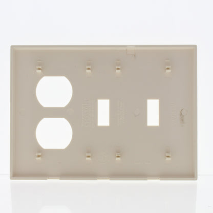 Cheetah PJ21C-C0T 3-Gang Toggle Duplex Receptacle Screwless Cover Wallplate 2pcs