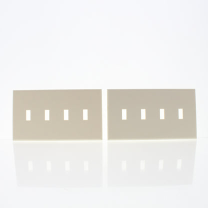 Cheetah PJ4C-COT Light Almond Toggle Switch 4-Gang Screwless Wallplates 2-pack