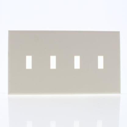 Cheetah PJ4C-COT Light Almond Toggle Switch 4-Gang Screwless Wallplates 2-pack